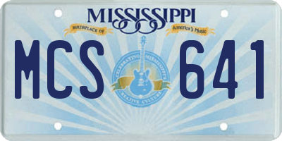 MS license plate MCS641