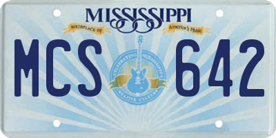 MS license plate MCS642