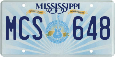 MS license plate MCS648