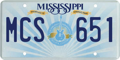MS license plate MCS651