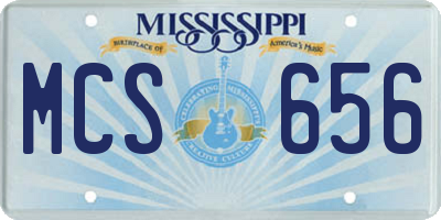 MS license plate MCS656
