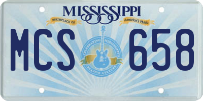 MS license plate MCS658
