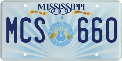 MS license plate MCS660