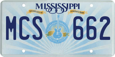 MS license plate MCS662