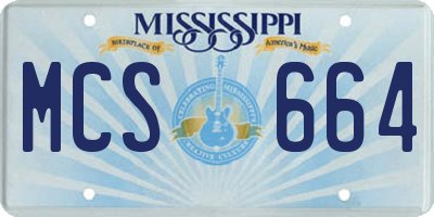 MS license plate MCS664