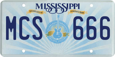 MS license plate MCS666