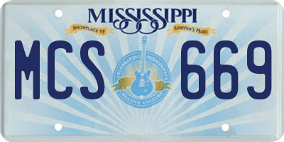 MS license plate MCS669