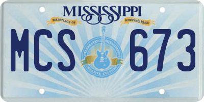 MS license plate MCS673