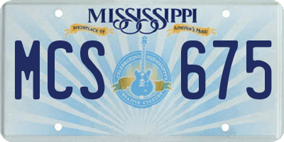 MS license plate MCS675