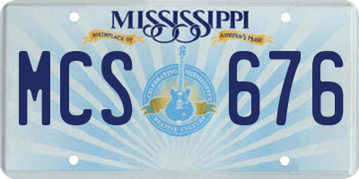 MS license plate MCS676