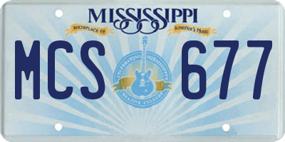 MS license plate MCS677
