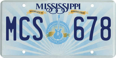 MS license plate MCS678