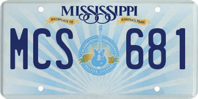 MS license plate MCS681