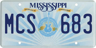 MS license plate MCS683