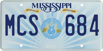 MS license plate MCS684
