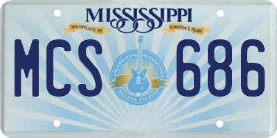 MS license plate MCS686