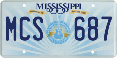 MS license plate MCS687
