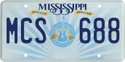 MS license plate MCS688