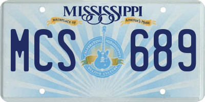MS license plate MCS689