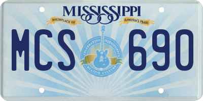 MS license plate MCS690