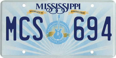 MS license plate MCS694