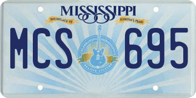 MS license plate MCS695