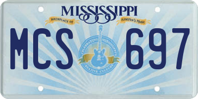 MS license plate MCS697