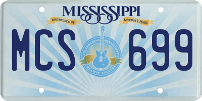 MS license plate MCS699