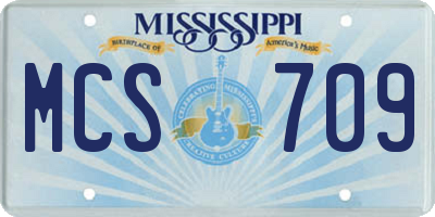 MS license plate MCS709