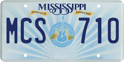 MS license plate MCS710