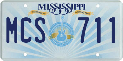 MS license plate MCS711