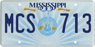 MS license plate MCS713