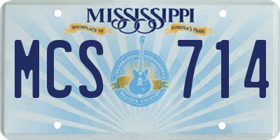 MS license plate MCS714