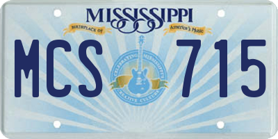 MS license plate MCS715