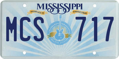 MS license plate MCS717