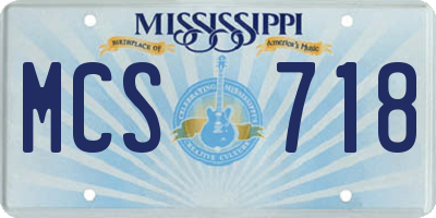 MS license plate MCS718