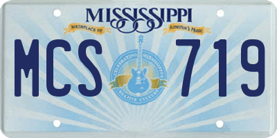 MS license plate MCS719