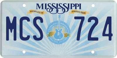 MS license plate MCS724