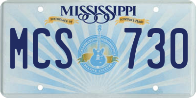 MS license plate MCS730