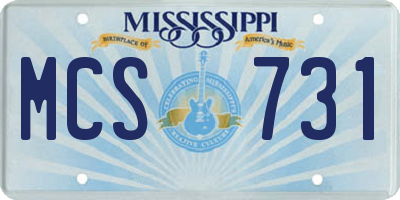 MS license plate MCS731