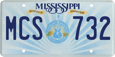 MS license plate MCS732