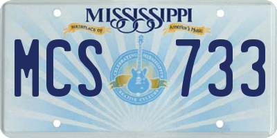 MS license plate MCS733