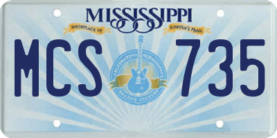 MS license plate MCS735