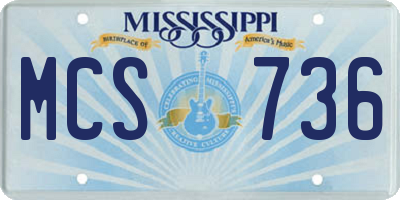 MS license plate MCS736