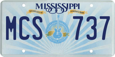 MS license plate MCS737