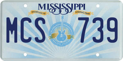 MS license plate MCS739