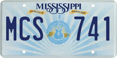 MS license plate MCS741