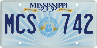 MS license plate MCS742