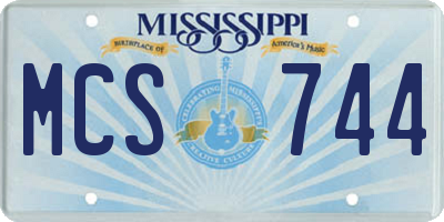 MS license plate MCS744