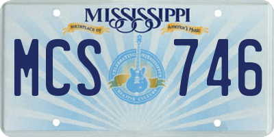 MS license plate MCS746